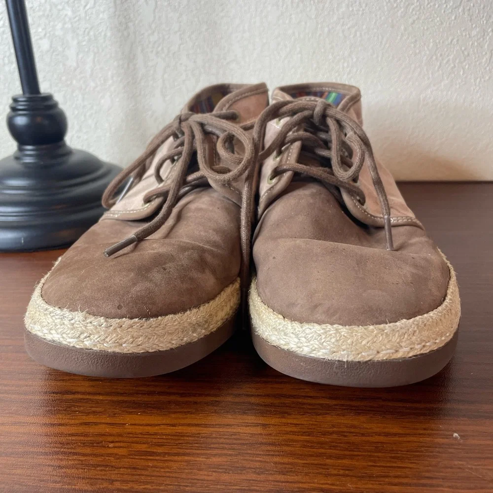 Mens Ugg Australia Cantrell size 9 Brown Suede Canvas Vibram Chukka‎ Boots